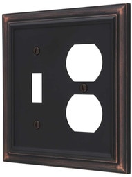 Georgian Toggle/Duplex Combination Switch Plate in Aged Bronze.